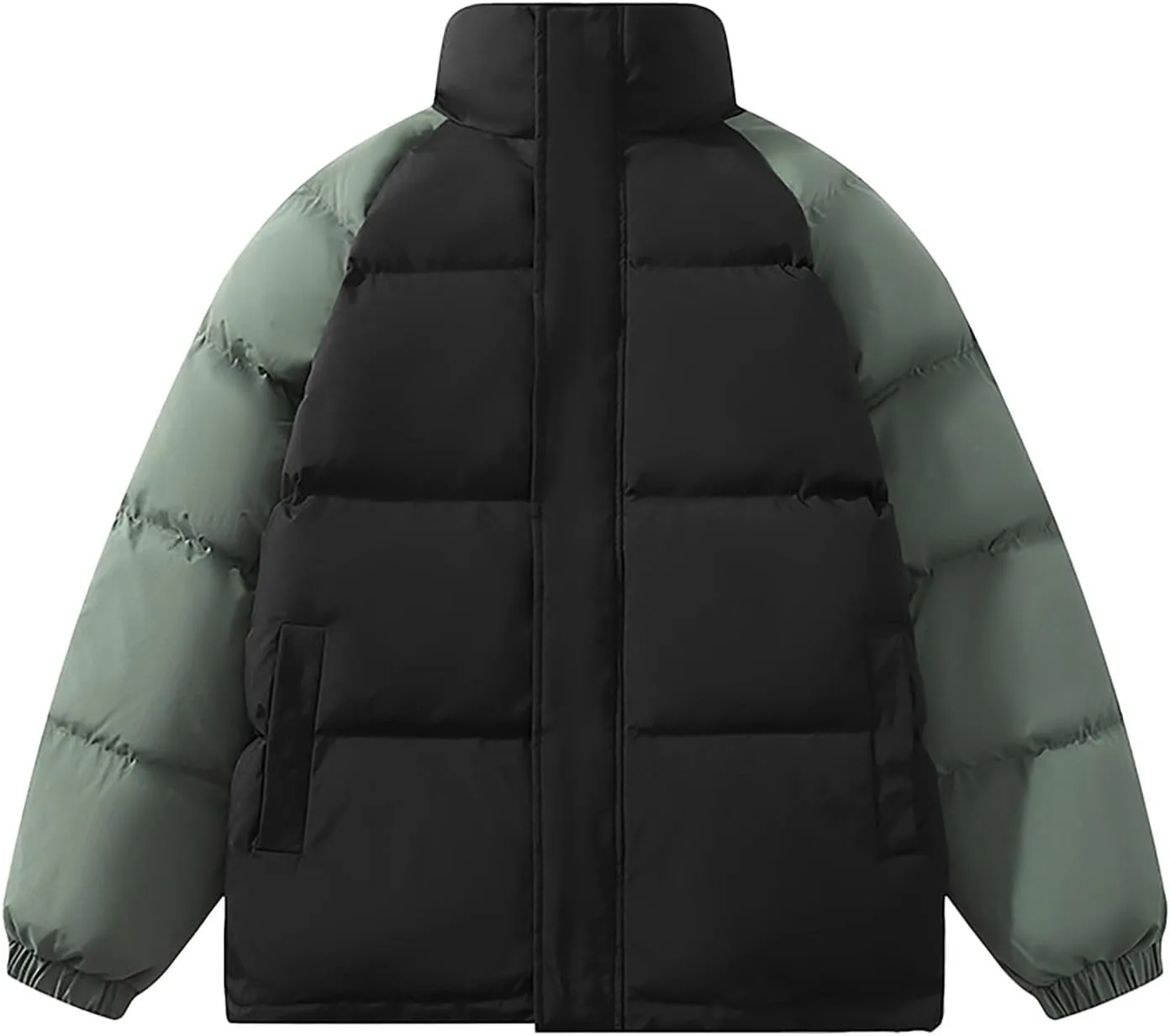 Winter Light Warm Down Jacket Men Color Block Jacket Soft Plus Size Puffer Jacket Stand Collar Travel Coat for Teen