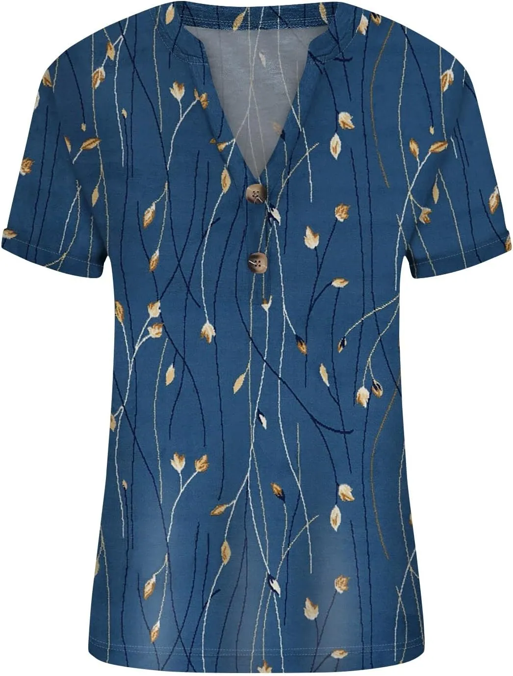 Womens 2024 Summer Tops Floral Short Sleeve V Neck Blouses for Women Dressy Casual Loose Vaction Button Shirts
