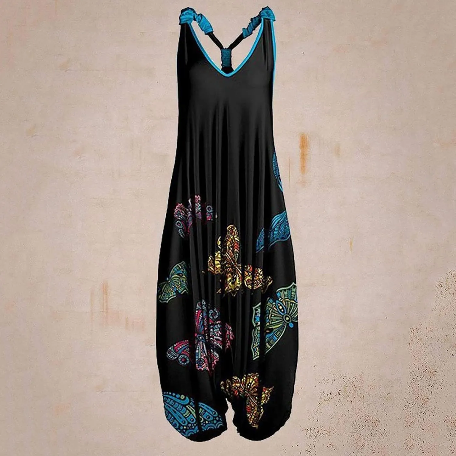 Womens Boho Overalls Loose Fit One Piece for Women Sleeveless Strapless Summer Fall Overalls 2025