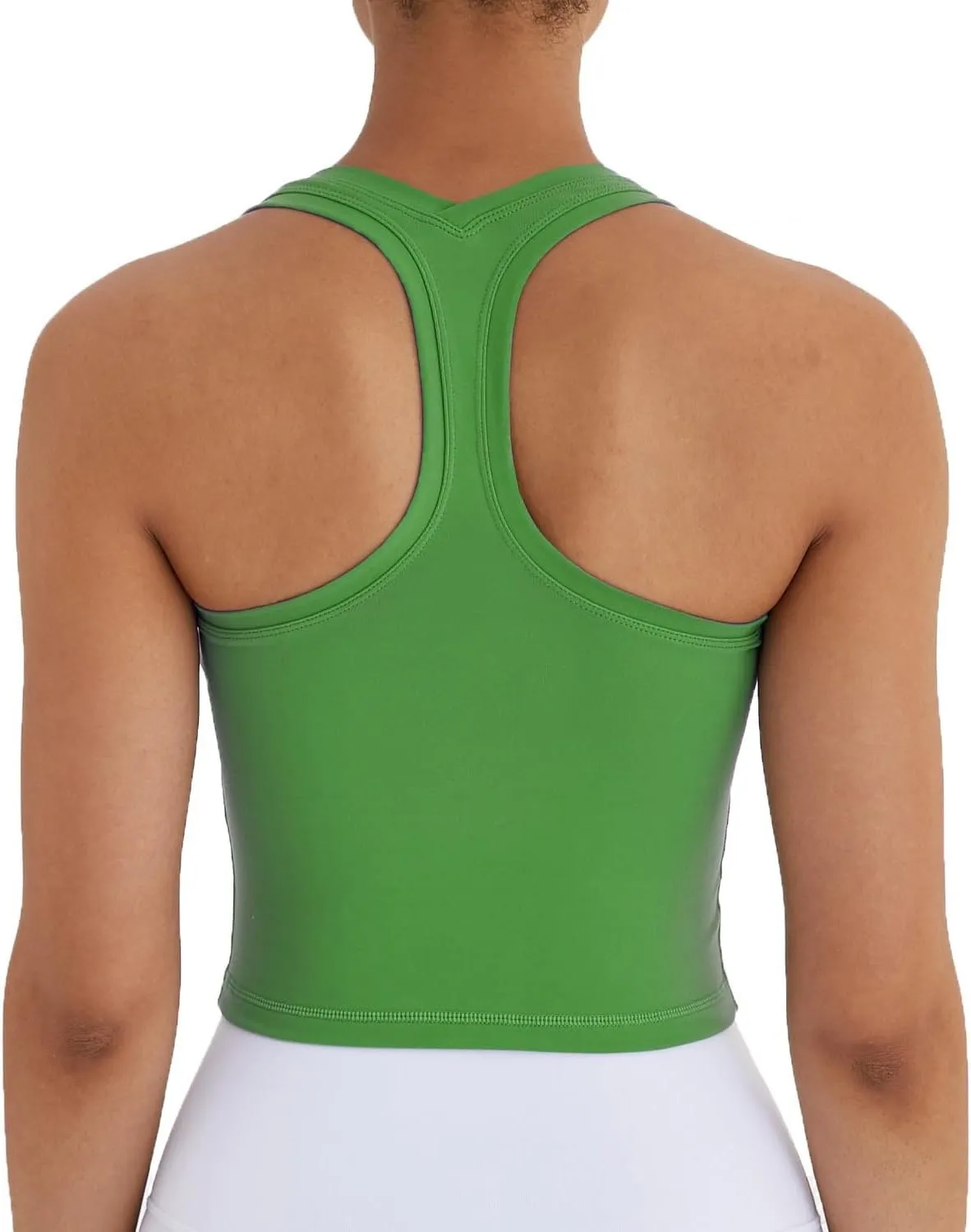 Women's Cropped Racerback Tank Tops Running Workout Tops Active Yoga Tops
