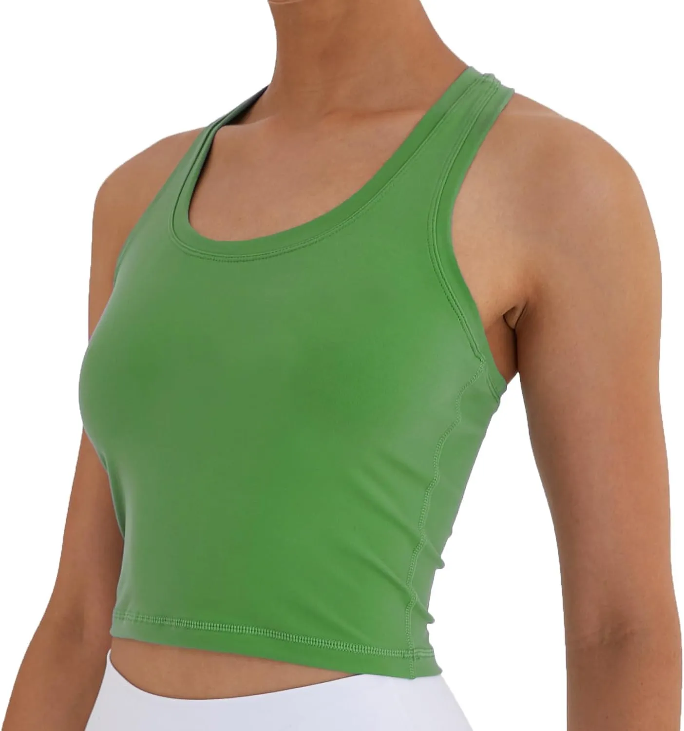 Women's Cropped Racerback Tank Tops Running Workout Tops Active Yoga Tops