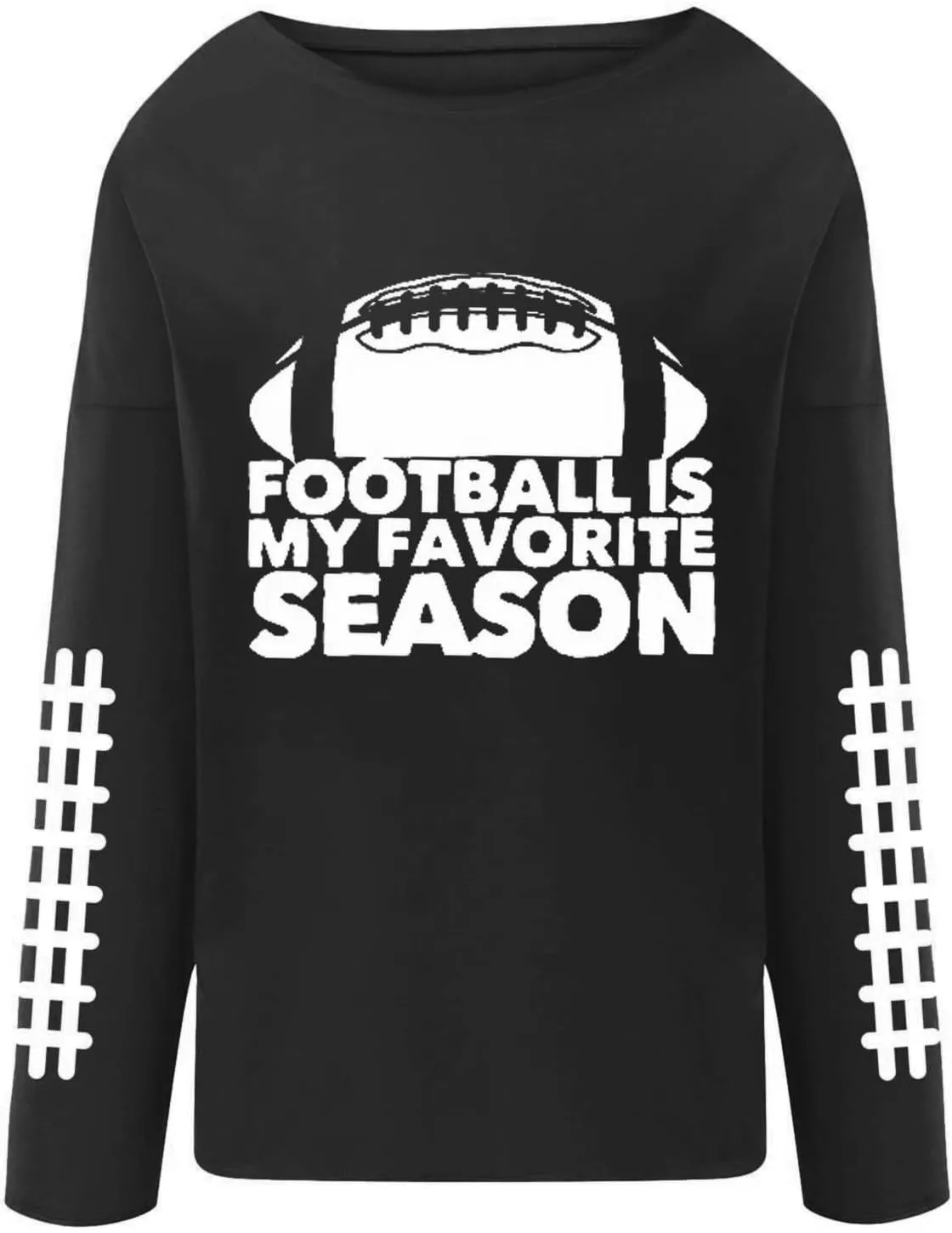 Women's Football Game Day Sweatshirt Funny Letter Print Crewneck Drop Shoulder Pullover Swseatshirt Loose Sports Tops
