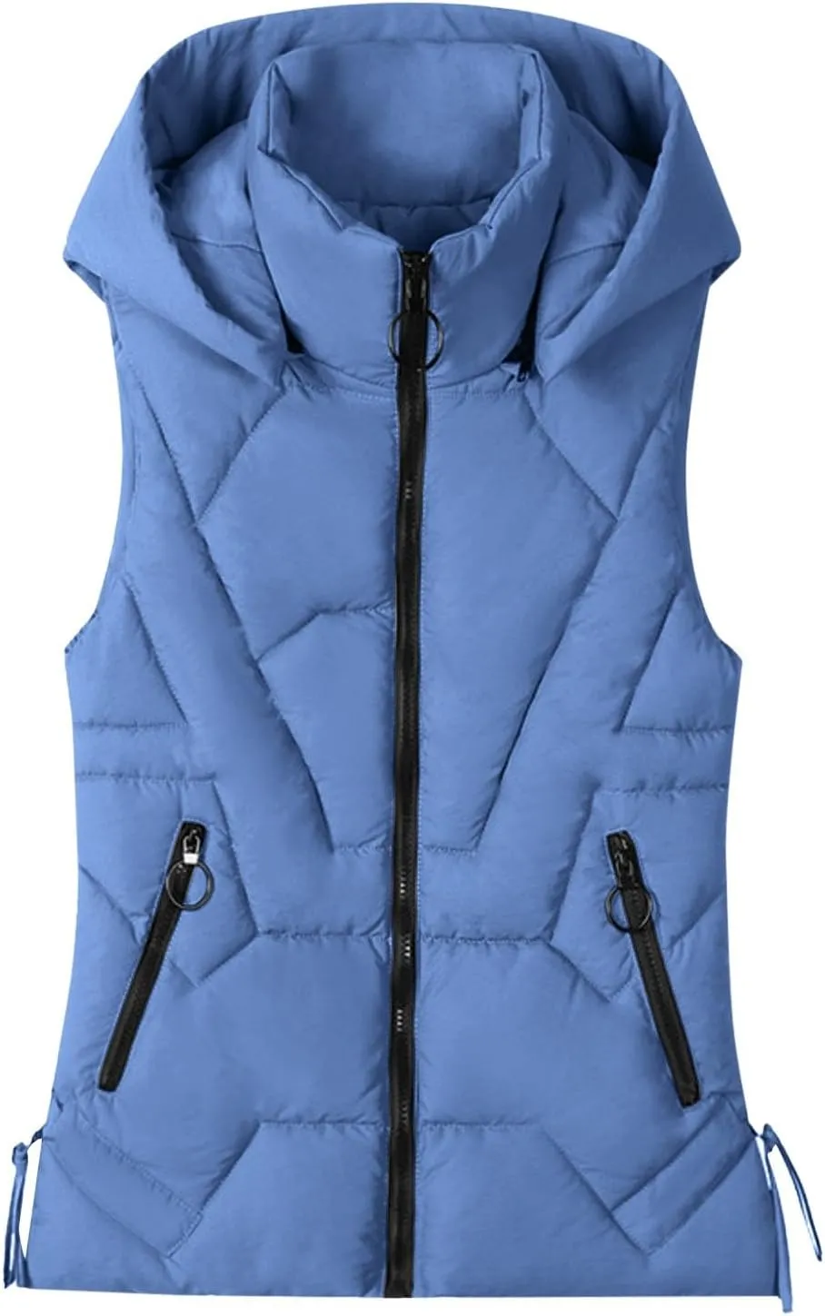 Women's Plus Size Fleece Vests Hooded Sleeveless Jackets Zip Up Fall Winter Lightweight Warm Outerwear with Pockets