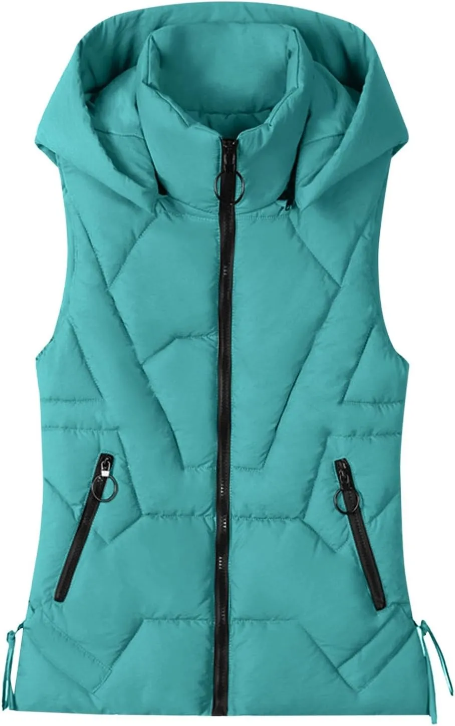 Women's Plus Size Fleece Vests Hooded Sleeveless Jackets Zip Up Fall Winter Lightweight Warm Outerwear with Pockets