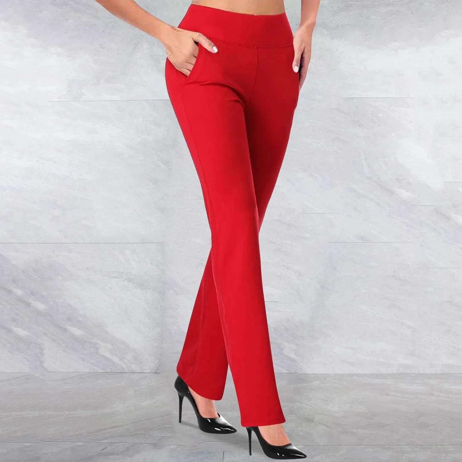 Work Pants for Women 2024 High Waist Stretch Soft Comfy Athletic Workout Yoga Pants Fashion Casual Business Trousers