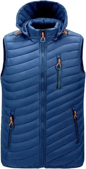 Ymosrh Men's Down Vest Puffer Vest Winter Jacket Warm Outdoor Sleeveless Lightweight Water Resistant Vests, M-6XL