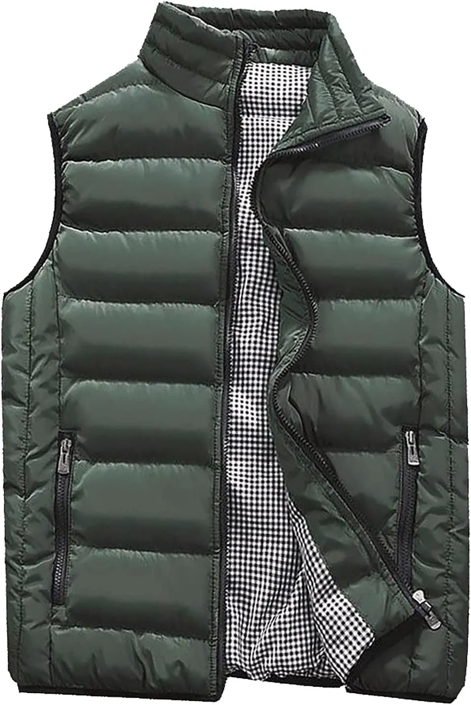 Ymosrh Mens Puffer Vests Lightweight Down Stand Collar Windproof Sleeveless Jacket for Travel Hiking Running Vest, M-5XL