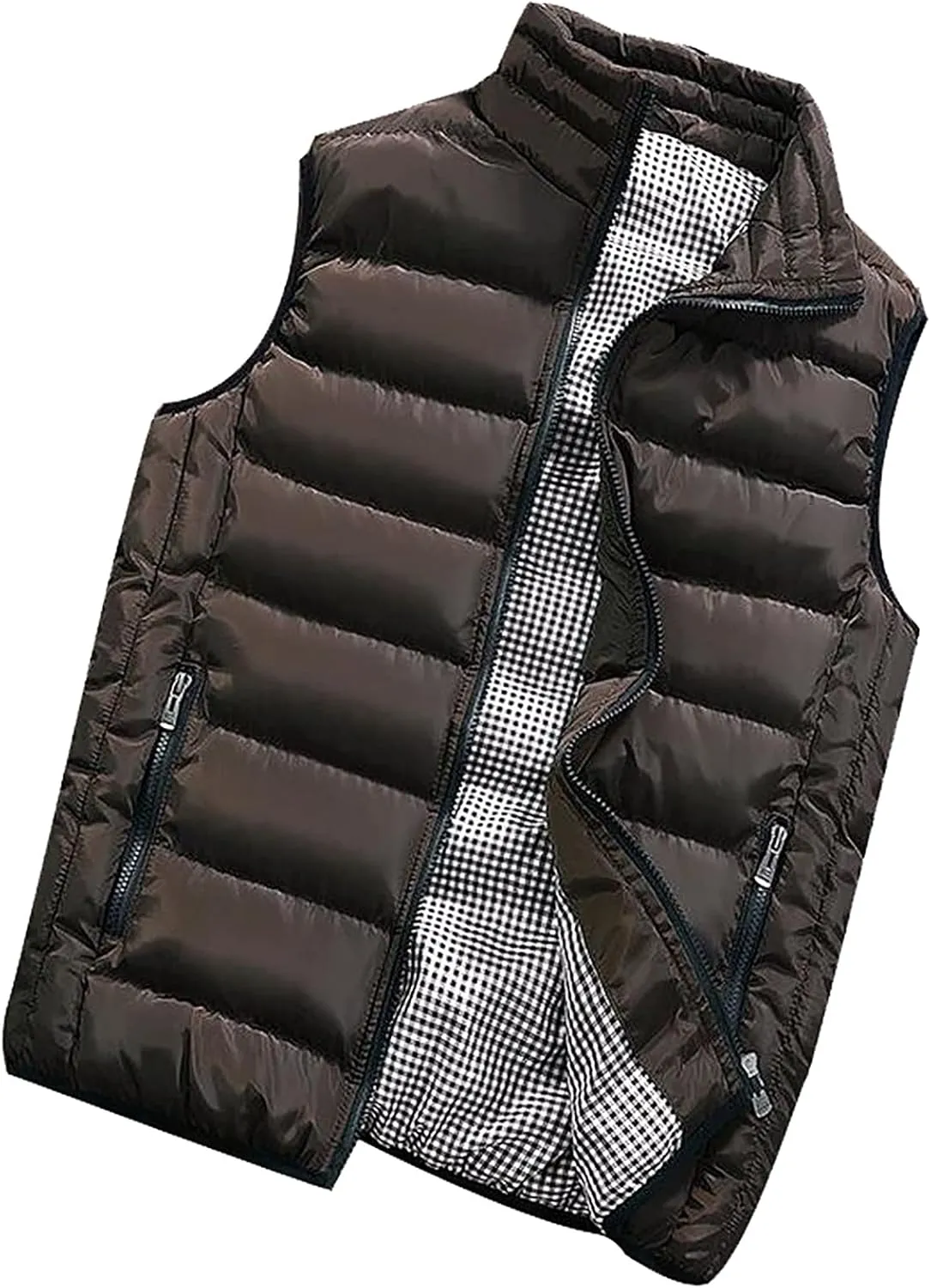 Ymosrh Mens Puffer Vests Lightweight Down Stand Collar Windproof Sleeveless Jacket for Travel Hiking Running Vest, M-5XL