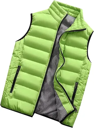 Ymosrh Mens Puffer Vests Lightweight Down Stand Collar Windproof Sleeveless Jacket for Travel Hiking Running Vest, M-5XL