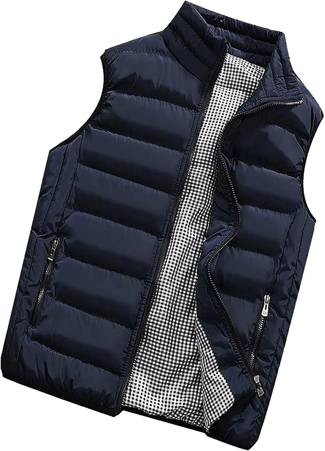 Ymosrh Mens Puffer Vests Lightweight Down Stand Collar Windproof Sleeveless Jacket for Travel Hiking Running Vest, M-5XL