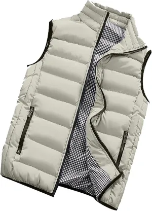 Ymosrh Mens Puffer Vests Lightweight Down Stand Collar Windproof Sleeveless Jacket for Travel Hiking Running Vest, M-5XL