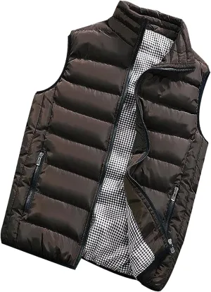 Ymosrh Mens Puffer Vests Lightweight Down Stand Collar Windproof Sleeveless Jacket for Travel Hiking Running Vest, M-5XL
