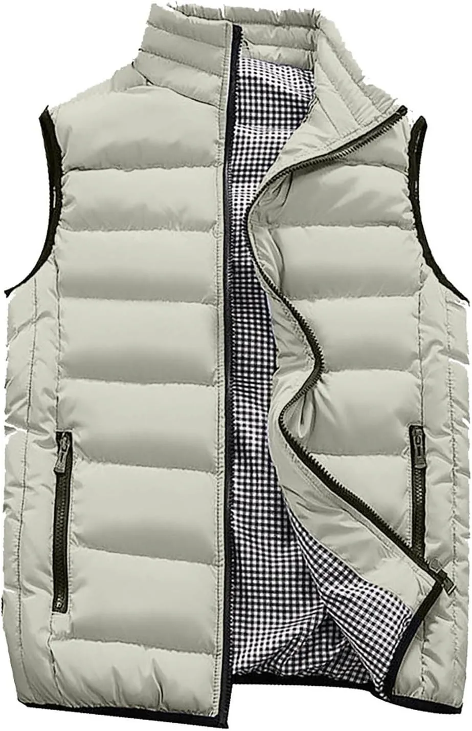 Ymosrh Mens Puffer Vests Lightweight Down Stand Collar Windproof Sleeveless Jacket for Travel Hiking Running Vest, M-5XL