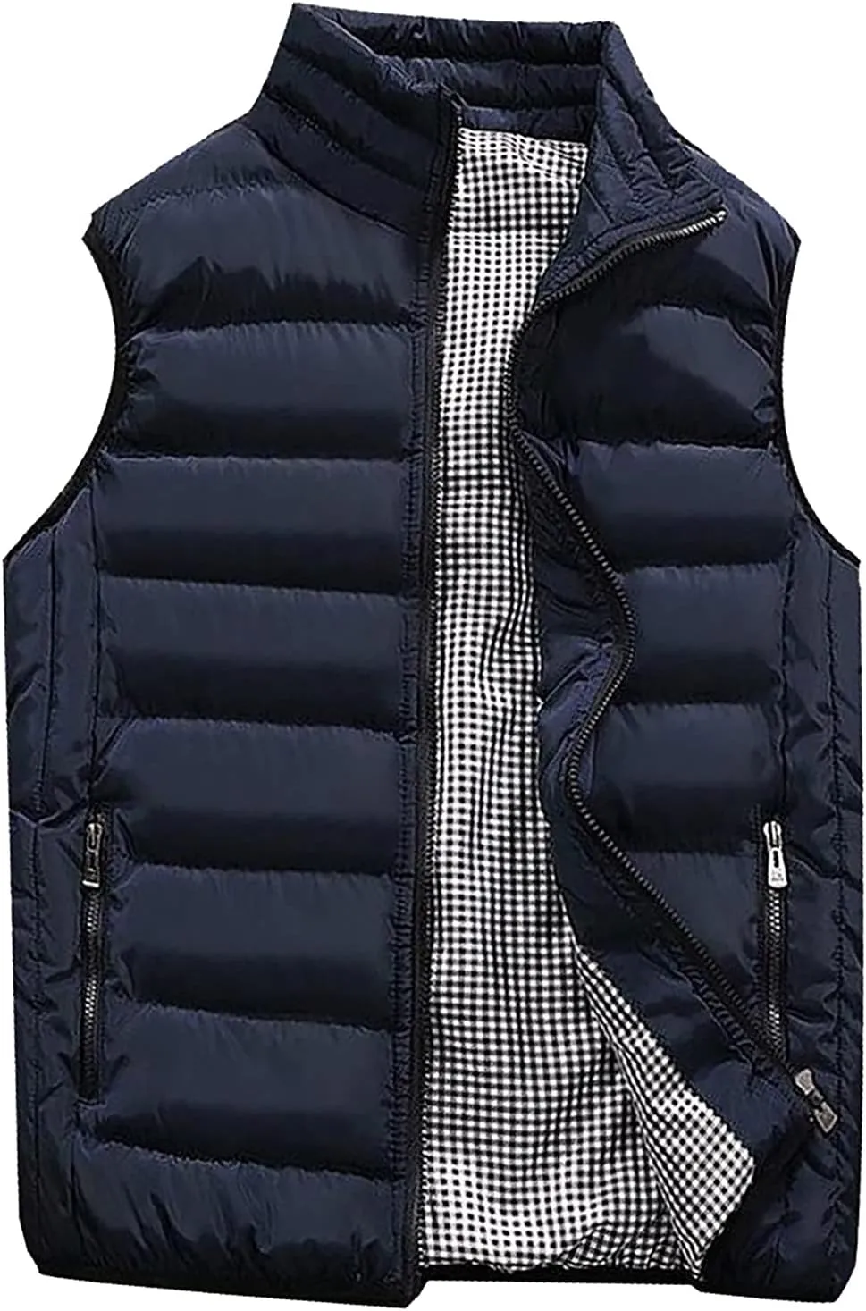 Ymosrh Mens Puffer Vests Lightweight Down Stand Collar Windproof Sleeveless Jacket for Travel Hiking Running Vest, M-5XL