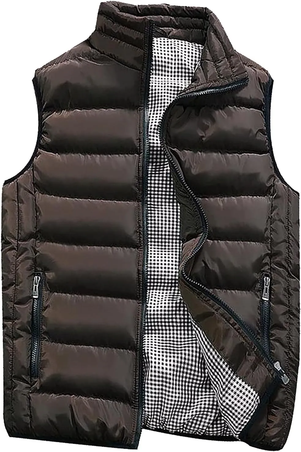 Ymosrh Mens Puffer Vests Lightweight Down Stand Collar Windproof Sleeveless Jacket for Travel Hiking Running Vest, M-5XL