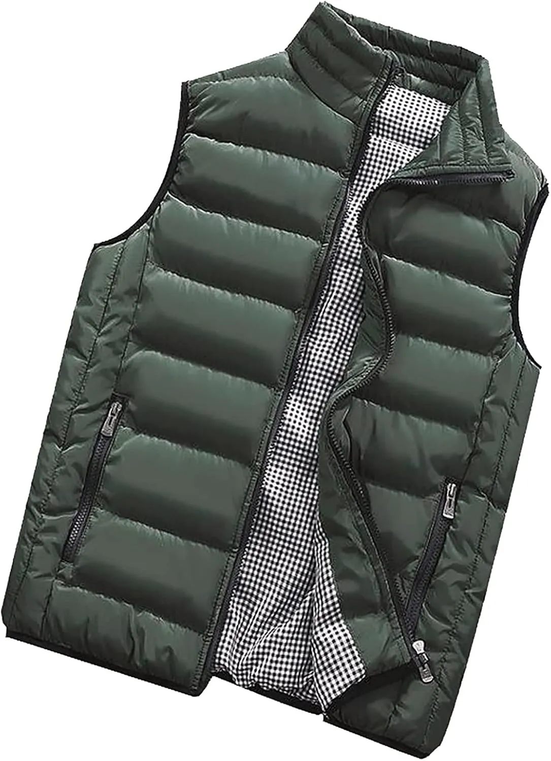 Ymosrh Mens Puffer Vests Lightweight Down Stand Collar Windproof Sleeveless Jacket for Travel Hiking Running Vest, M-5XL