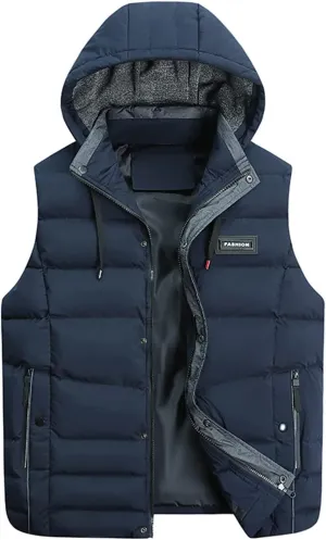 Ymosrh Men's Vests Outerwear Lightweight Vests Casual Winter Vest Jacket Coat Packable Puffer Vest, XXXL-7XL