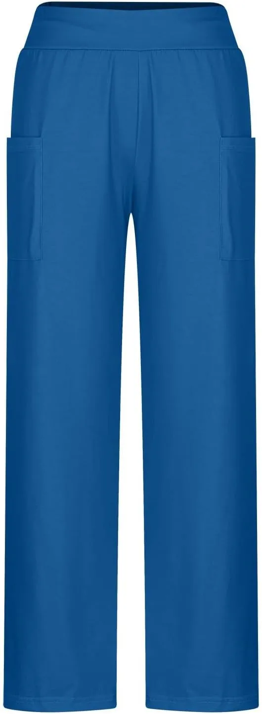 YUHGODO Harem Pants Women, Cozy High Waist Yoga Trousers with Pockets Casual Loose Comfy Stretch Workout Lounge Pants