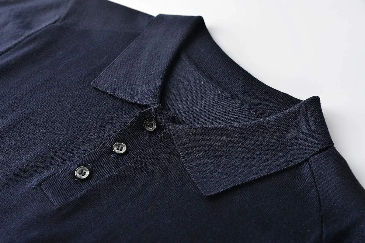 zhili New Spring and Summer Polos Pure Color Men's Sweater Polos Shirt