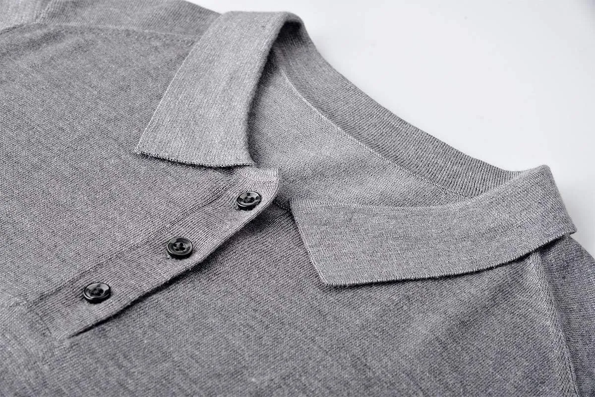 zhili New Spring and Summer Polos Pure Color Men's Sweater Polos Shirt