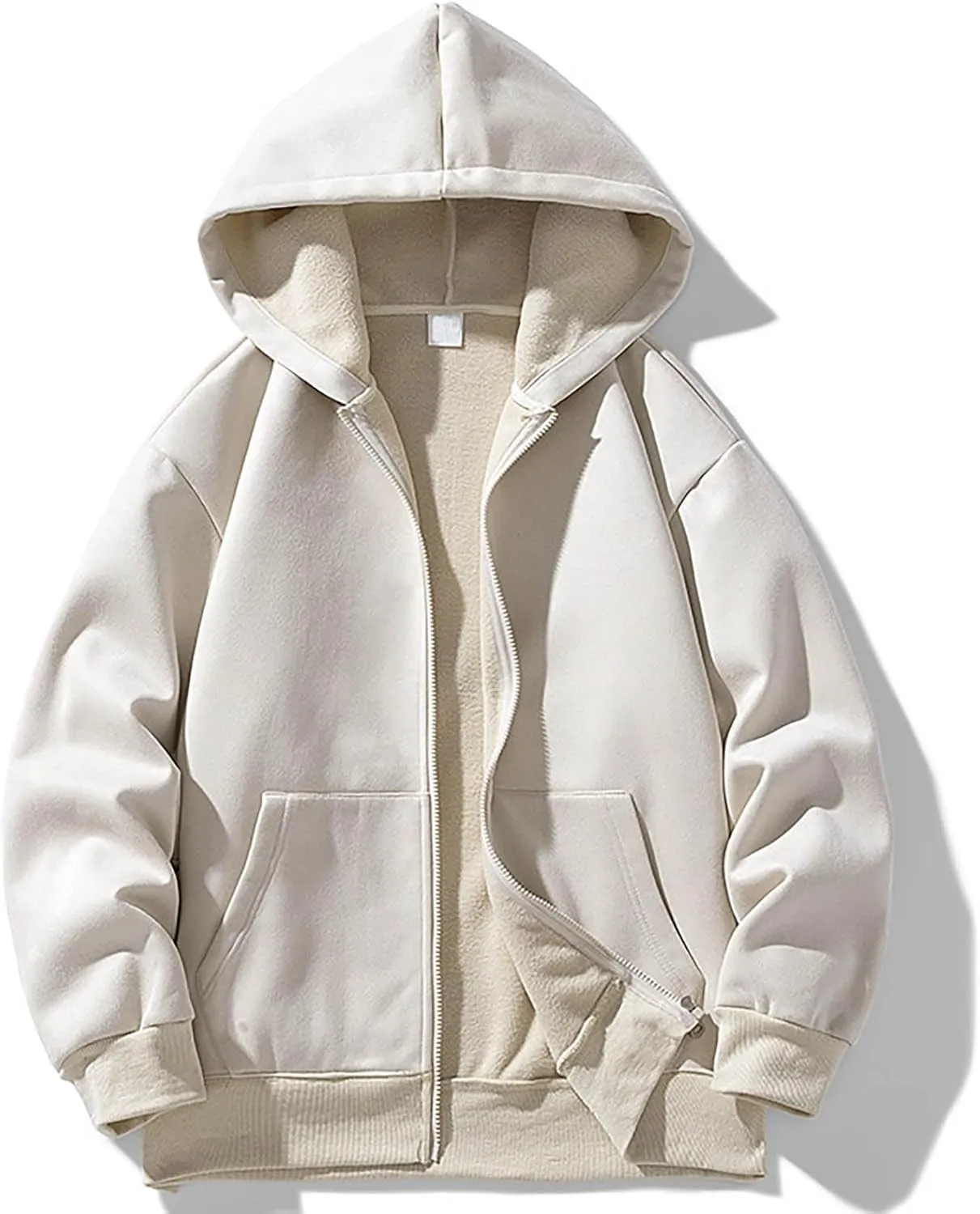 Zip Up Hoodies for Men Fleece Cotton Casual Lightweight Long Sleeve Track Jackets with Pockets Jersey Sweatshirts