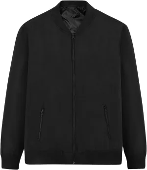 ZYXTIM Men's 2024 Spring Summer Casual Bomber Jacket Front Zipper Lightweight Solid Fashion Sportswear Jacket Windbreaker